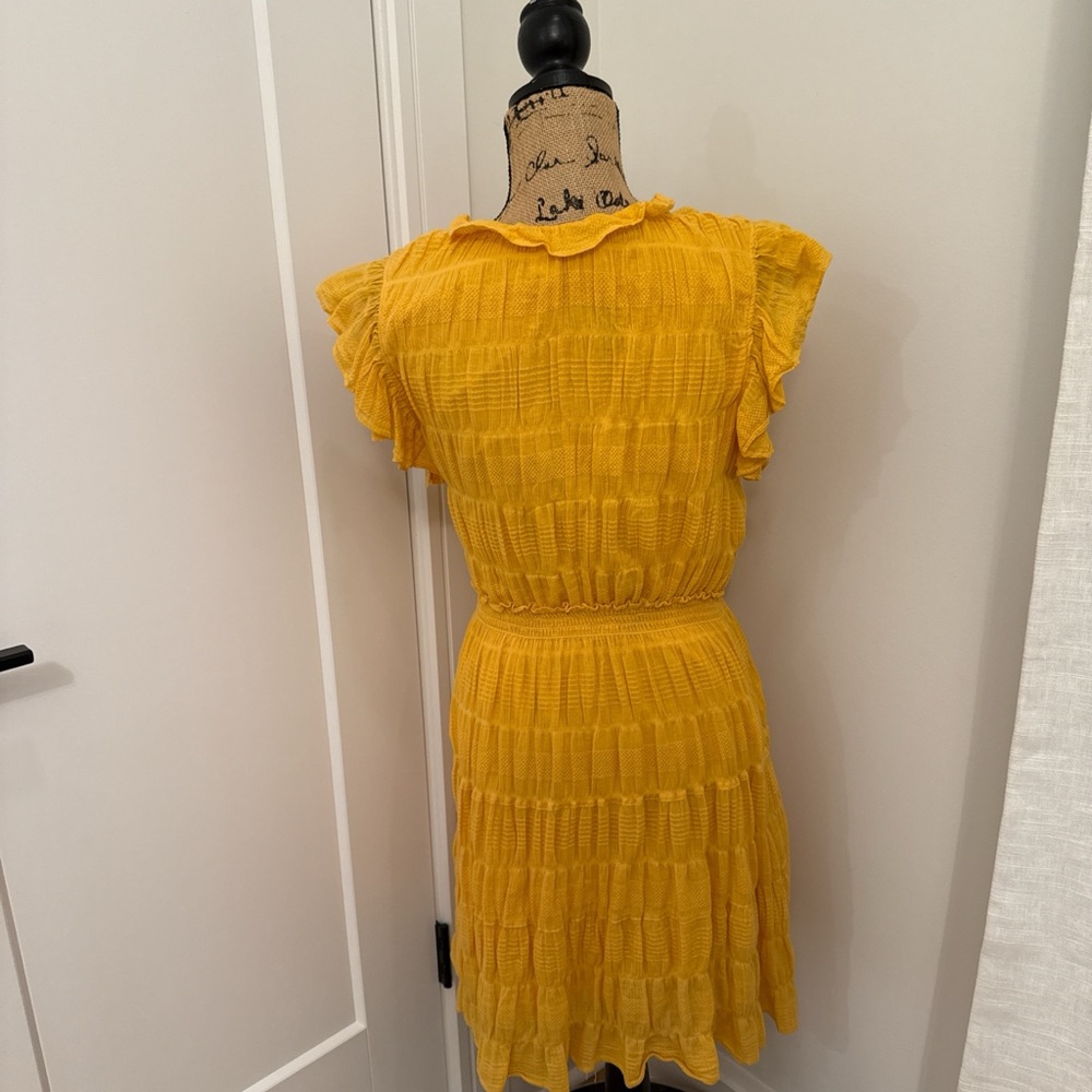 Max Studio Mustard Ruffled Mini Dress - Picture 2 of 3